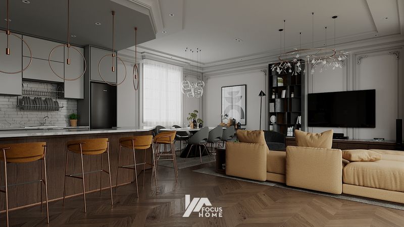 Thiết kế nội thất penthouse - duplex theo phong cách tối giản