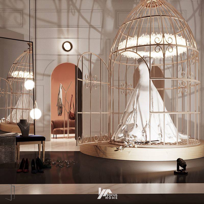 Mẫu minh họa thiết kế nội thất Showroom váy cưới 