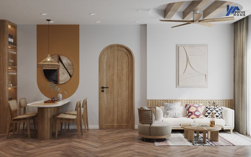 Thiết kế nội thất chung cư 70m2 phong cách Wabi Sabi