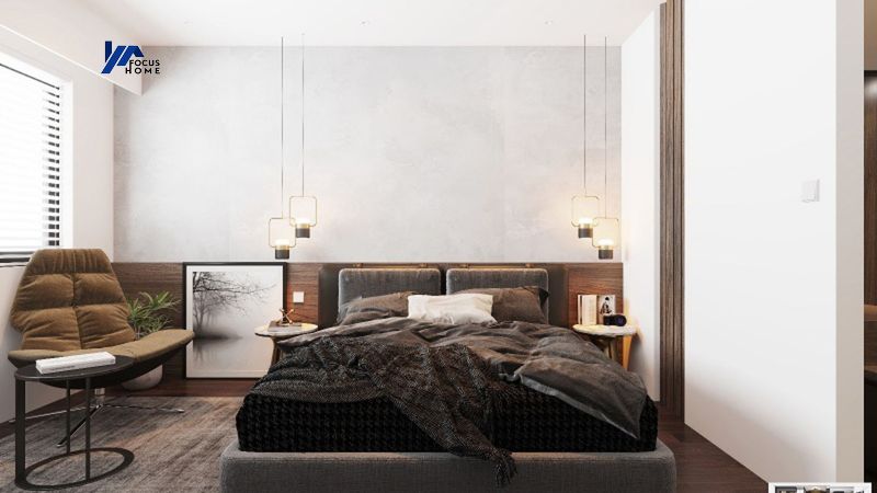 Thiết kế nội thất chung cư 55m2 - phòng ngủ đơn giản đẹp mê ly