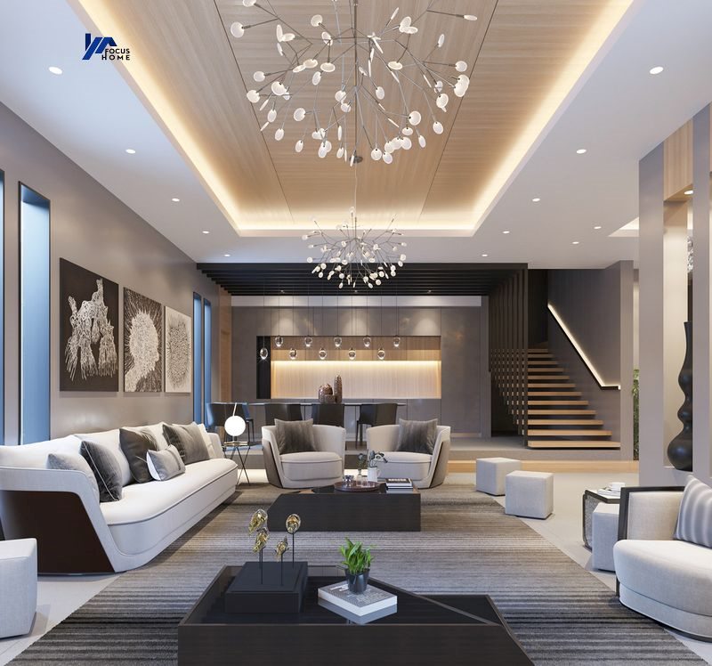 Thiết kế nội thất phòng khách Luxury của FuFa Design 