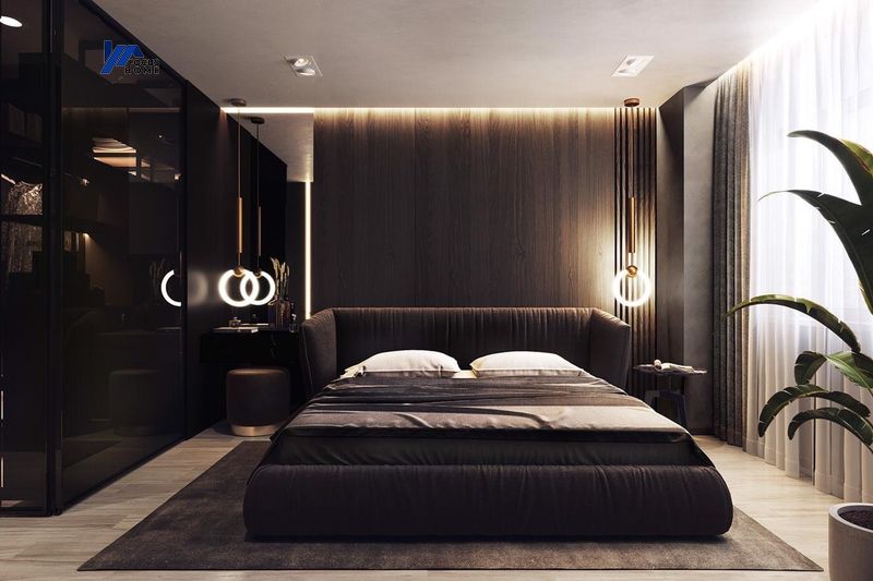 Thiết kế nội thất hiện đại, sang trọng cho phòng ngủ với tone màu đen