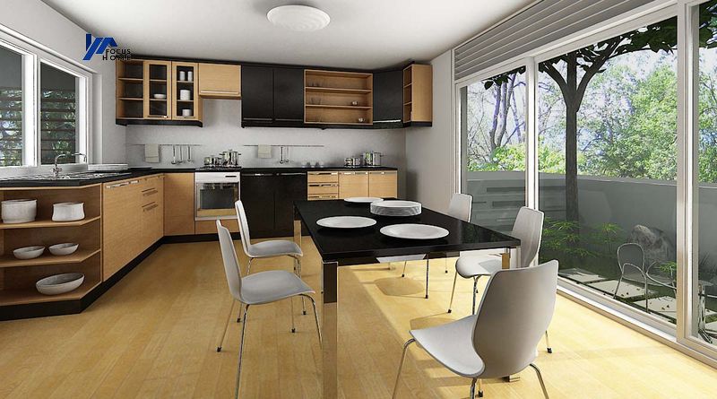 Thiết kế nội thất nhà bếp không gian xanh