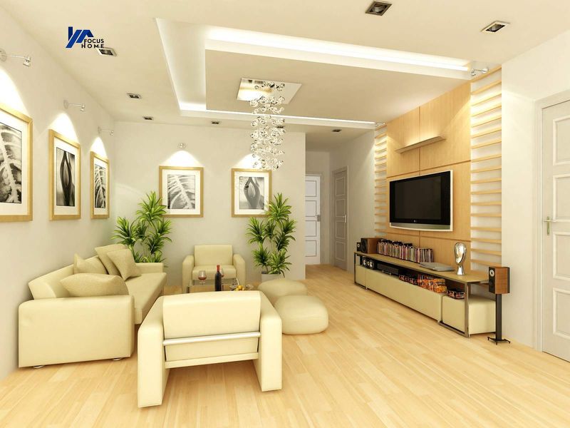 Mẫu thiết kế nội thất phòng khách tối giản của Việt Đức