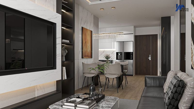 Tỷ lệ và tạo điểm nhấn cho căn hộ khi thiết kế nội thất chung cư 110m2