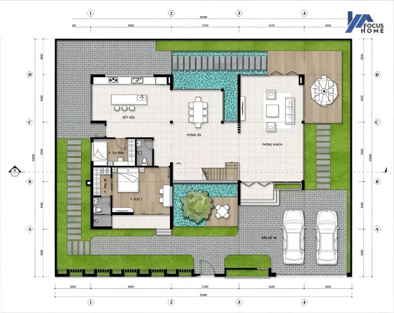 Bản vẽ kiến trúc cho căn biệt thự nhà vườn cấp 4