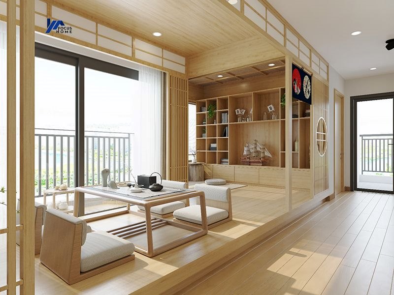 thiết kế nội thất chung cư rẻ đẹp phong cách Nhật Bản