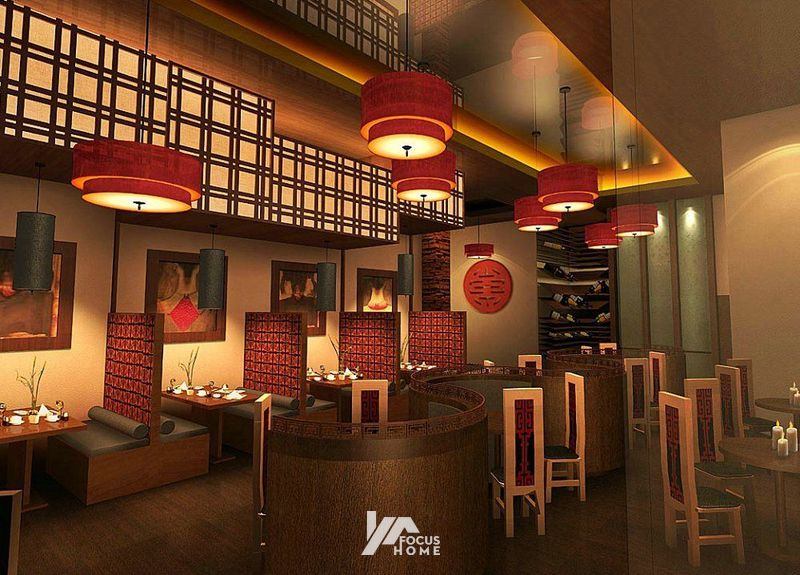 Mẫu thiết kế nội thất nhà hàng Trung Quốc số 1